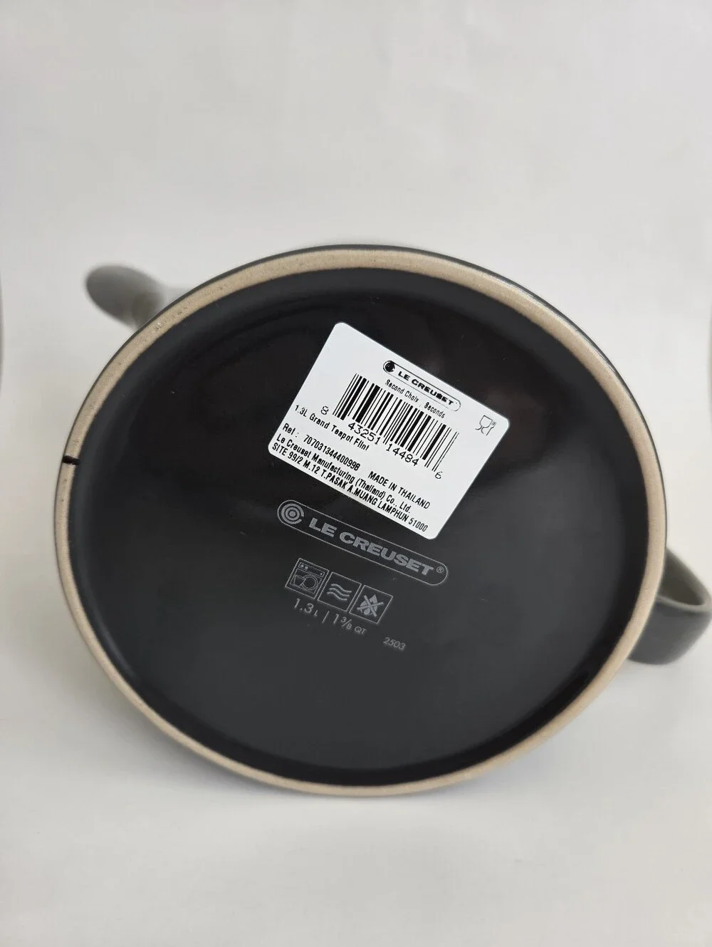 Le Creuset Grand Teapot 1.3 Liter FLINT GRAY Stoneware 2nd Choice